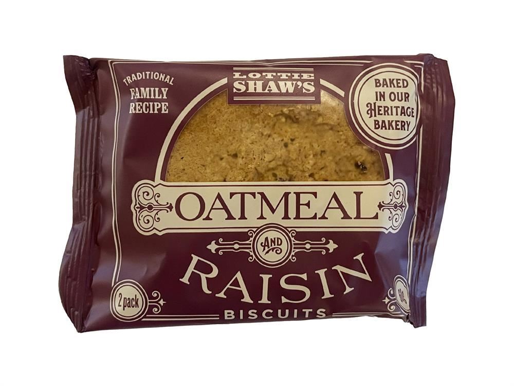 Lottie Shaw's 2 Pack Large Oatmeal & Raisin Biscuits 60g - 24 Pack