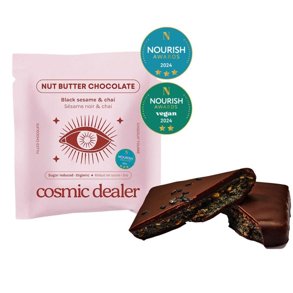 Cosmic Dealer Black Sesame & Chai Choc Bite Organic Sugar Reduced 20g - 16 Pack