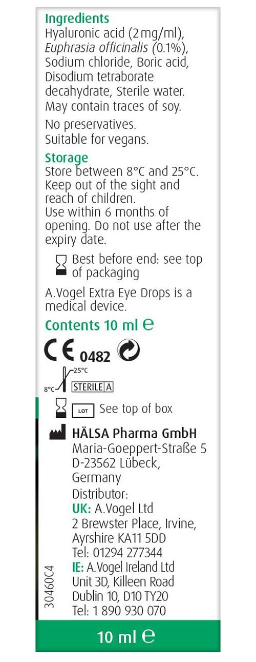 A.Vogel Eye Drops Extra 10ml For Dry Irritated Eyes