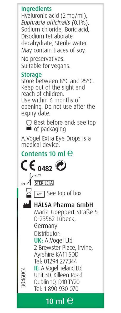 A.Vogel Eye Drops Extra 10ml For Dry Irritated Eyes