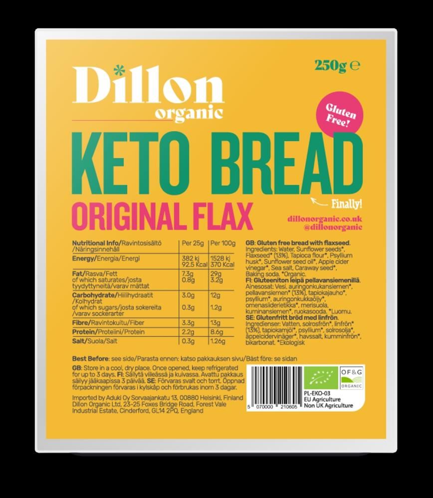 Dillon Organic Original Flax Keto Bread 250g