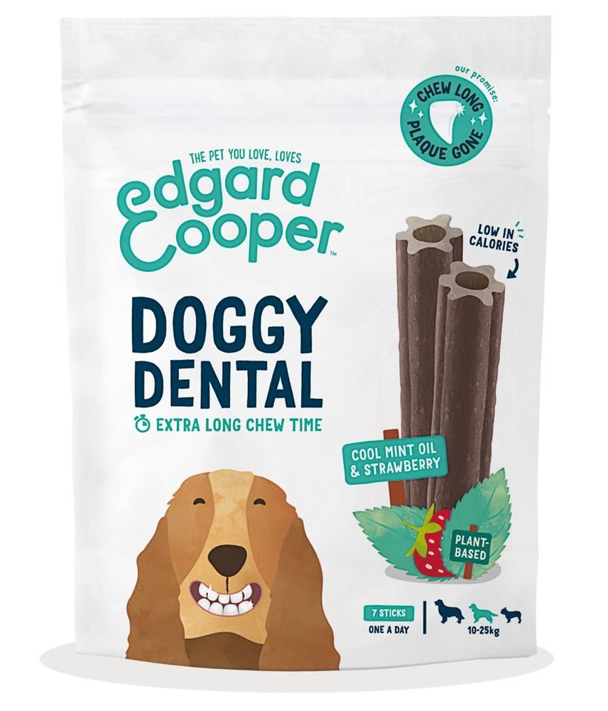 Edgard and Cooper Doggy Dental Strawberry & Mint Medium Dog 7 Sticks