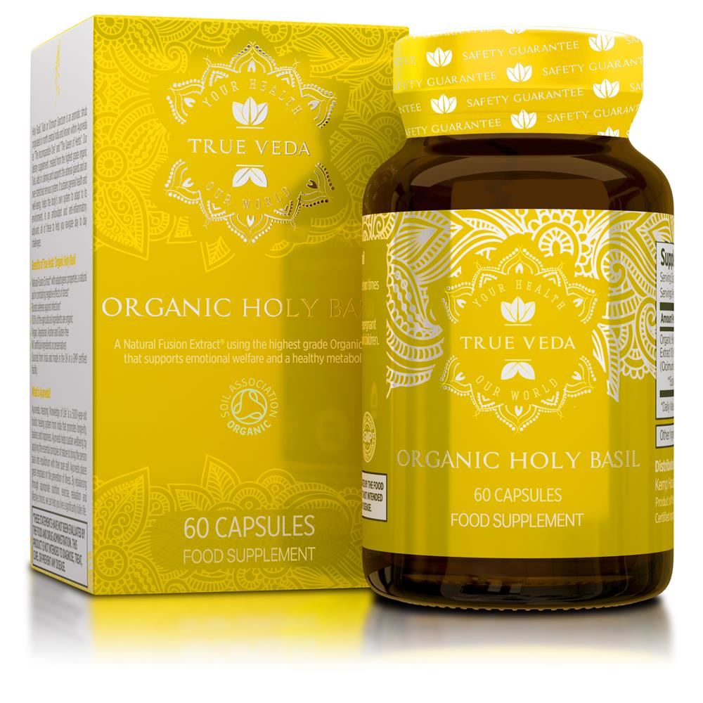 True Veda Holy Basil Organic Natural Vegan Ethical Non-GMO 60 capsules