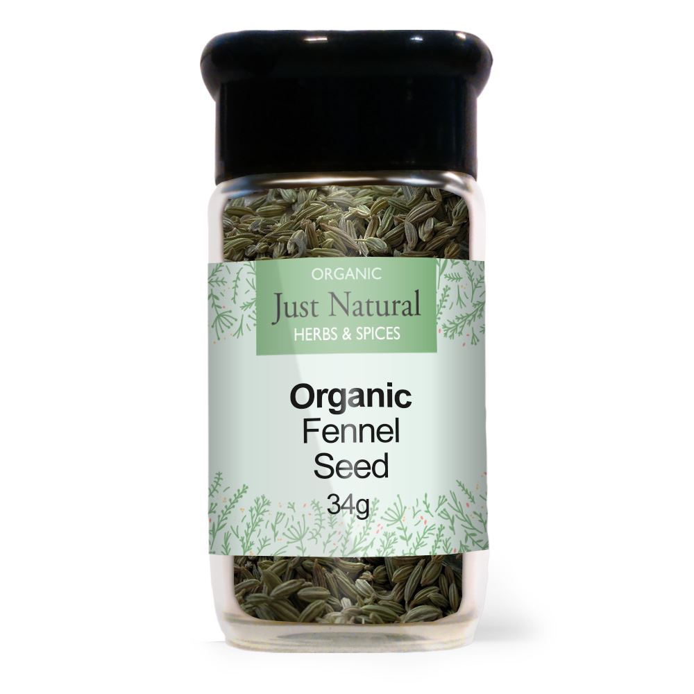 Just Natural Herbs Organic Fennel Seed (Glass Jar) 45g