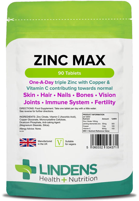 Lindens Zinc Max - 90 Tablets