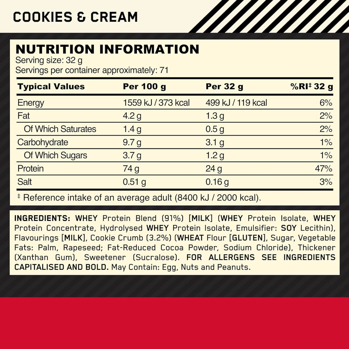 Optimum Nutrition Gold Standard 100% Whey Protein Powder - 900g/2.2kg/4.5kg