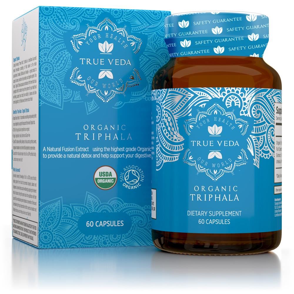 True Veda Triphala Organic Natural Vegan Ethical Non-GMO 60 capsules