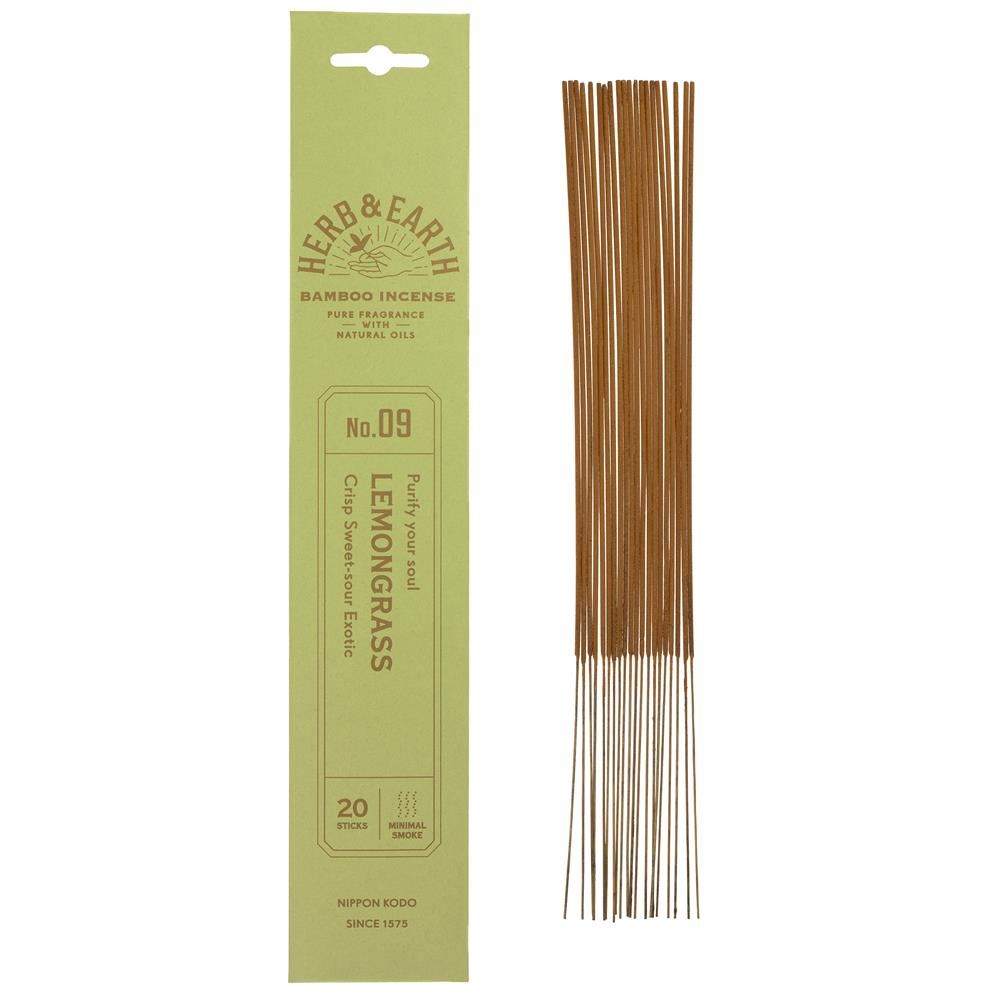Nippon Kodo Herb & Earth Incense -Lemongrass 20 sticks - 12 Pack