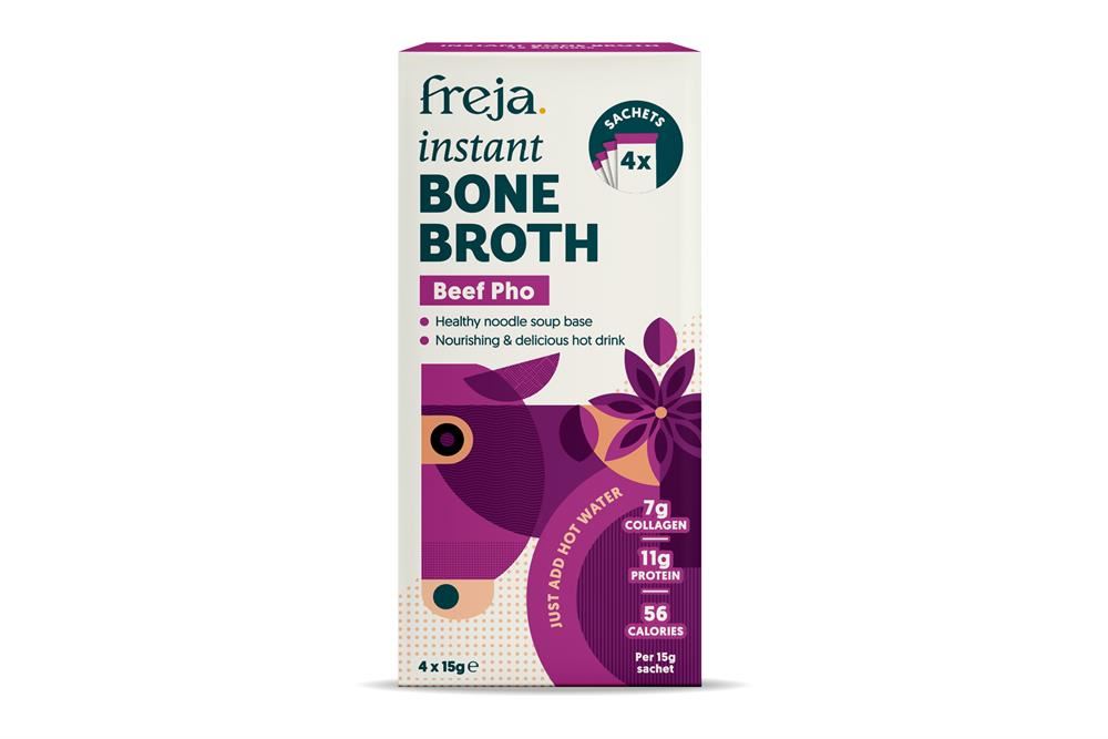 Freja Instant Bone Broth Beef Pho Box of 4 x 15g Sachets