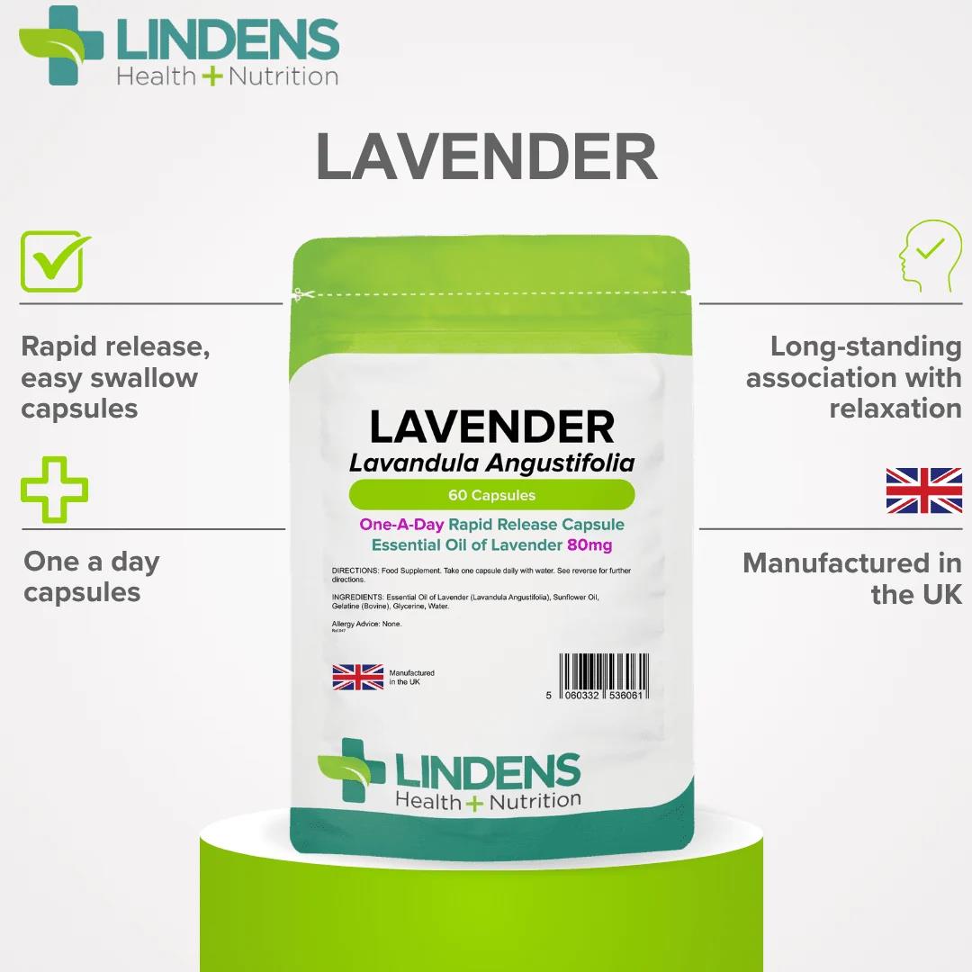 Lindens Lavender Oil 80mg - 60 Capsules - image 3