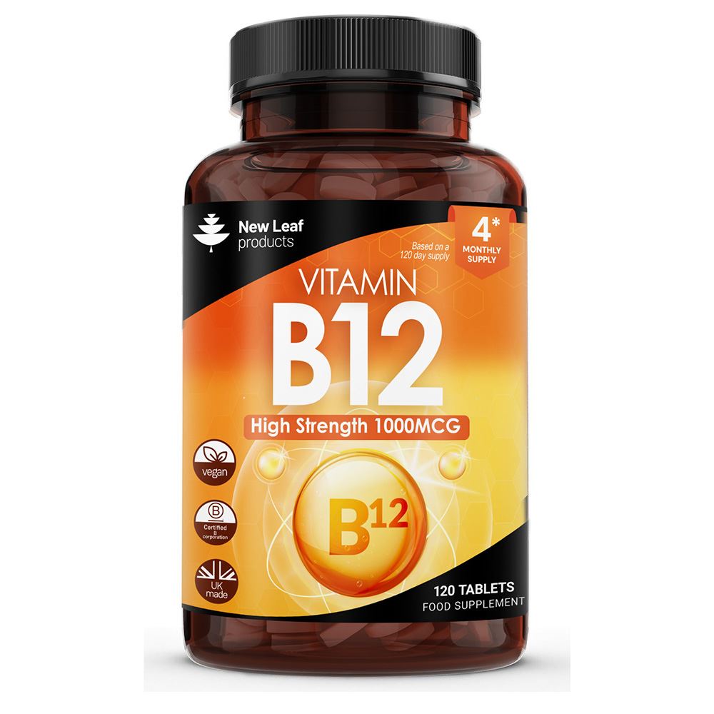 New Leaf Products Vitamin B12 1000mcg Methylcobalamin 120 Vegan Tablets