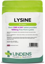 Lindens Lysine 1000mg - 50 Tablets