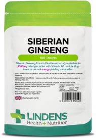 Lindens Siberian Ginseng 1000mg - 100 Tablets