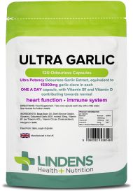 Lindens Garlic 15000mg - 120 Odourless Capsules (Ultra Garlic)