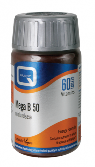 Quest Mega B 50 - Quick Release Multi B Vitamins - 60 Tablets
