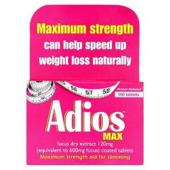 Adios Max Maximum Strength Weight Loss Tablets - 100 Tablets