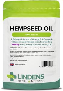 Lindens Hemp Seed Oil 300mg - 100 Capsules