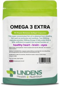 Lindens Omega 3 Fish Oil Extra (55% DHA/EPA) 1000mg - 90 Capsules