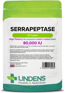 Lindens Serrapeptase 80,000IU - 90 Tablets