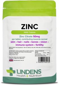 Lindens Zinc Citrate 50mg - 1000 Tablets