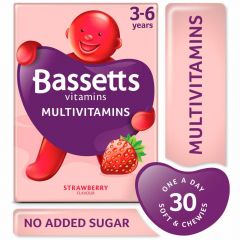 Bassett Multivitamins | 3-6 Years | Strawberry Flavour - 30 Pastilles