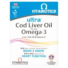 Vitabiotics Ultra Cod Liver Oil Plus Omega-3 - 60 Capsules
