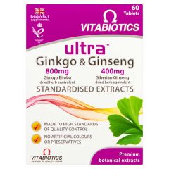 Vitabiotics Ultra Ginkgo & Ginseng - 60 Tablets