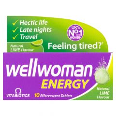 Vitabiotics Wellwoman Energy Natural Lime Flavour - 10 Effervescent Tablets