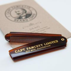 Captain Fawcett's Folding Pocket Beard Comb (CF.82T) - Made in England