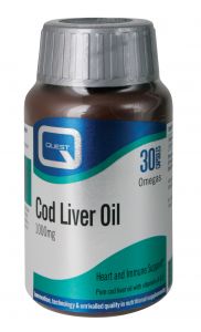 Quest Cod Liver Oil 1000mg Omega 3 Fatty Acids - 30 Capsules