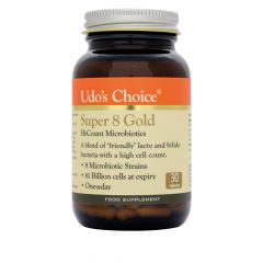 Udos Choice Super 8 Gold  Microbiotics - 30 Vegecaps 