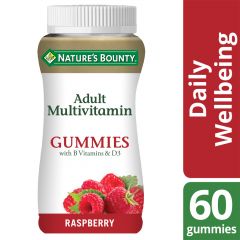 Nature's Bounty Adult Multivitamin Gummies with B vitamins and D3 - Raspberry - 60 Pack