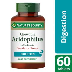Nature's Bounty Chewable Acidophilus with B. lactis Strawberry Flavour - 60 Chewable Tablets 