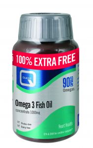 Quest Omega 3 Fish Oil Concentrate - 1000mg -100% Extra Free - 45+45 Capsules
