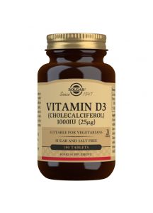 Solgar Vitamin D3 (Cholecalciferol) 1000 IU (25 µg) - 180 Tablets