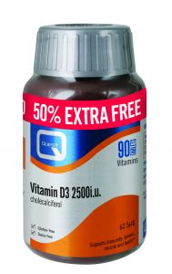 Quest Vitamin D3 - 2500iu - Cholecalciferol - 60 + 30 Tablets
