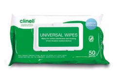 Clinell Universal Wipes Adhesive Back - 50 Pack