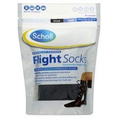 Scholl Footcare - Flight Socks Class I Black - Size 3-6 - One Pair