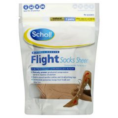 Scholl Footwear Flight Socks Sheer - Sizes 6.5-8 (2 pairs in pack)