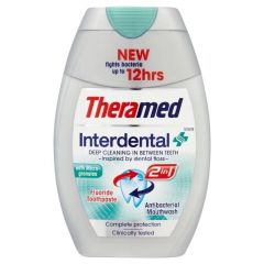 6x Theramed 2 in 1 Toothpaste & Mouthwash - Interdental 75ml