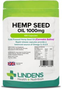 Lindens Hemp Seed Oil 1000mg - 100 Capsules