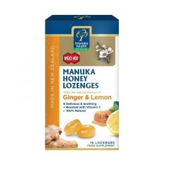 Manuka Health MGO 400+ Manuka Honey Ginger & Lemon Lozenges 65g - 15 lozenges