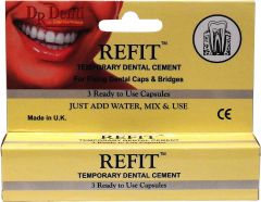 Dr Denti Refit Temporary Dental Cement - 3 Capsules