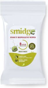 Smidge Insect Repellent Wipes - 1 Pack of 15 Wipes