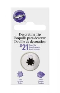 Wilton Decorating Open Star Tip #21 Carded